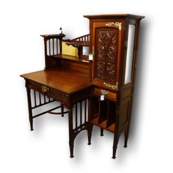 Schreibtisch - Ahornfurnier, Mahagonifurnier - 1900